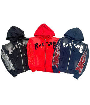 Rhinestone Flame Hoodie