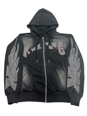 Rhinestone Flame Hoodie